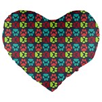 Pattern 217 Large 19  Premium Flano Heart Shape Cushions Front