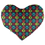 Pattern 217 Large 19  Premium Flano Heart Shape Cushions Back