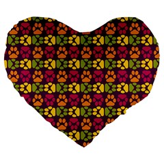 Pattern 218 Large 19  Premium Flano Heart Shape Cushions by GardenOfOphir