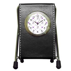 Background Hexagram Spiral Pen Holder Desk Clock by Semog4