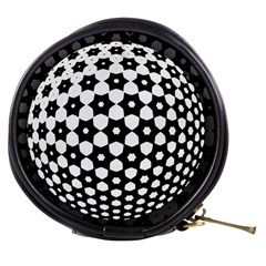 Sphere Spherical Circular Monochrome Circle Art Mini Makeup Bag by Jancukart