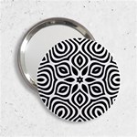 Pattern Wave Symmetry Monochrome Abstract 2.25  Handbag Mirrors Front