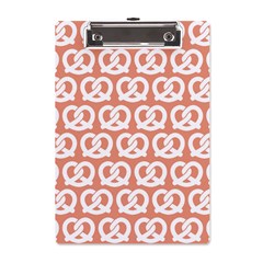 Salmon Pretzel Illustrations Pattern A5 Acrylic Clipboard by GardenOfOphir