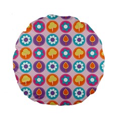 Chic Floral Pattern Standard 15  Premium Round Cushions by GardenOfOphir