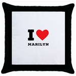 I love marilyn Throw Pillow Case (Black) Front