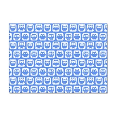 Blue And White Owl Pattern Sticker A4 (10 Pack) by GardenOfOphir