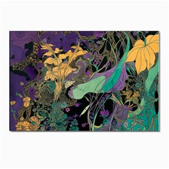 Ai Generated Flowers Trees Forest Mystical Forest Pattern Postcards 5  X 7  (pkg Of 10) by Ravend