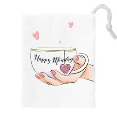 Happy Monday Drawstring Pouch (4xl) by SychEva