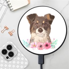 Watercolor Dog Wireless Fast Charger(black) by SychEva