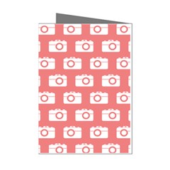 Modern Chic Vector Camera Illustration Pattern Mini Greeting Cards (pkg Of 8) by GardenOfOphir