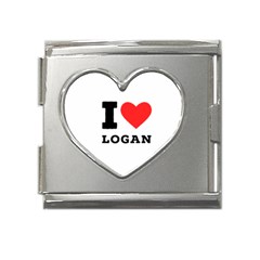 I Love Logan Mega Link Heart Italian Charm (18mm) by ilovewhateva