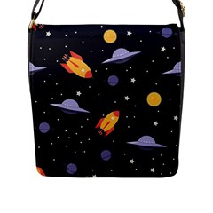 Cosmos Flap Closure Messenger Bag (l) by nateshop