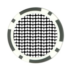 Black And White Leaf Pattern Poker Chip Card Guard by GardenOfOphir