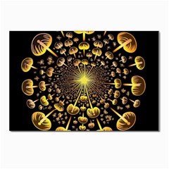 Mushroom Fungus Gold Psychedelic Postcards 5  X 7  (pkg Of 10) by Ravend