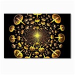 Mushroom Fungus Gold Psychedelic Postcards 5  x 7  (Pkg of 10) Front