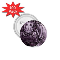 Hippopotamus Animal Wildlife Hippo 1 75  Buttons (100 Pack)  by Semog4