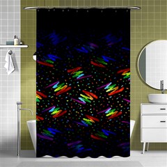 Rainbows Pixel Pattern Shower Curtain 48  X 72  (small)  by Semog4