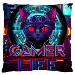 Gamer Life Large Cushion Case (one Side) by minxprints