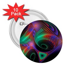 Circle Art 3d Artwork Graphics Vortex Colorful Digital Art 2 25  Buttons (10 Pack)  by Semog4