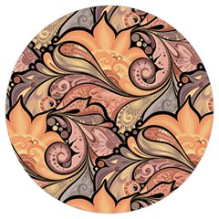 Colorful Paisley Background Artwork Paisley Patterns Round Trivet by Semog4