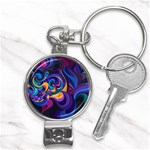 Colorful Waves Abstract Waves Curves Art Abstract Material Material Design Nail Clippers Key Chain Front