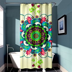 Mandala Flowers Abstract Butterflies Floral Pattern Summer Shower Curtain 36  X 72  (stall)  by Semog4