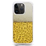 Texture Pattern Macro Glass Of Beer Foam White Yellow Art iPhone 14 Pro TPU UV Print Case Front