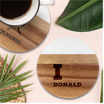 I love donald Marble Wood Coaster (Round) Front