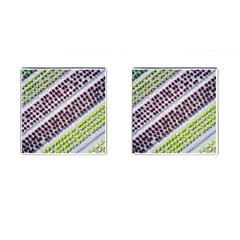 Field Agriculture Farm Stripes Diagonal Pattern Cufflinks (square) by Jancukart