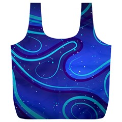 Spiral Shape Blue Abstract Full Print Recycle Bag (xxxl) by Jancukart