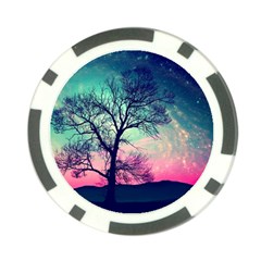 Tree Abstract Field Galaxy Night Nature Poker Chip Card Guard by Jancukart