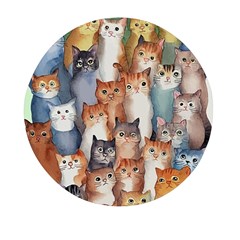 Cats Watercolor Pet Animal Mammal Mini Round Pill Box (pack Of 5) by Jancukart