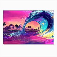 Retro Wave Ocean Postcard 4 x 6  (pkg Of 10) by Semog4