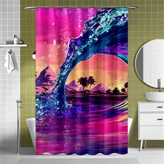 Retro Wave Ocean Shower Curtain 48  X 72  (small)  by Semog4