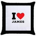 I love James Throw Pillow Case (Black) Front