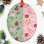 Flat Christmas Pattern Collection Oval Filigree Ornament (Two Sides) Front