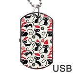 Cute Christmas Seamless Pattern Vector Dog Tag USB Flash (Two Sides) Front