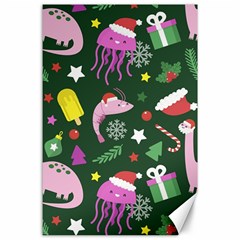 Colorful Funny Christmas Pattern Canvas 24  X 36  by Semog4