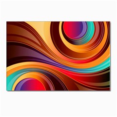 Abstract Colorful Background Wavy Postcards 5  X 7  (pkg Of 10) by Semog4