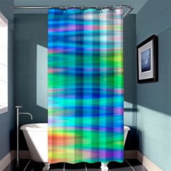 Wave Rainbow Bright Texture Shower Curtain 36  X 72  (stall)  by Semog4