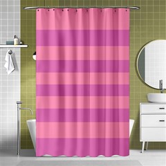 Pink Stripes Striped Design Pattern Shower Curtain 48  X 72  (small)  by Semog4