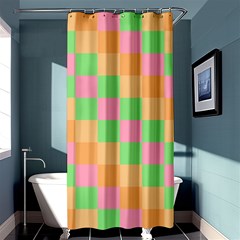 Checkerboard-pastel-squares Shower Curtain 36  X 72  (stall)  by Semog4