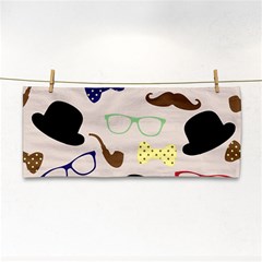 Moustache-hat-bowler-bowler-hat Hand Towel by Semog4