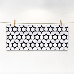 Pattern-star-repeating-black-white Hand Towel by Semog4