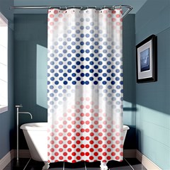 Dots-pointillism-abstract-chevron Shower Curtain 36  X 72  (stall)  by Semog4