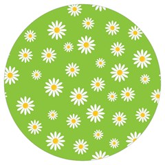 Daisy-flowers-floral-wallpaper Round Trivet by Semog4