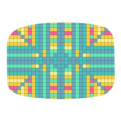 Checkerboard-squares-abstract- Mini Square Pill Box by Semog4