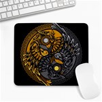 Yin Yang Owl Doodle Ornament Illustration Large Mousepad Front