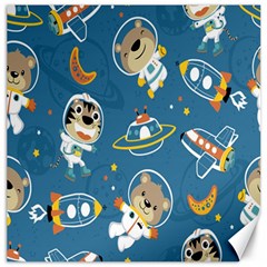 Seamless Pattern Funny Astronaut Outer Space Transportation Canvas 12  X 12  by Semog4