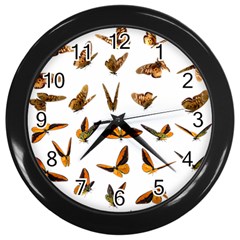 Butterfly Butterflies Insect Swarm Wall Clock (black) by Salman4z